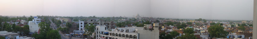 Our first view of the Taj Mahal